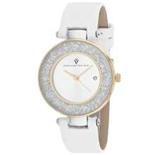 Christian Van Sant Women's Dazzle Quartz White Strap Round Watch
