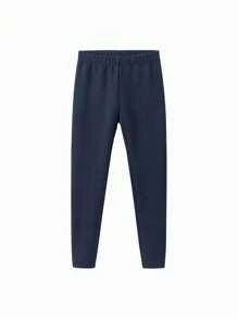 Balabala Tween 女童保暖内衬紧身裤时尚弹力裤冬季 - 深藍 - 查看 4