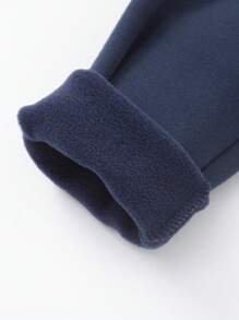 Balabala Tween 女童保暖内衬紧身裤时尚弹力裤冬季 - 深藍 - 查看 8