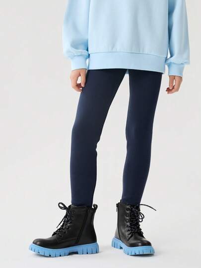 Balabala Tween 女童保暖内衬紧身裤时尚弹力裤冬季