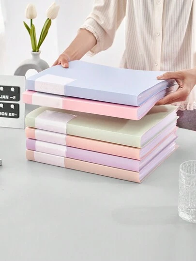 Dosar A4 cu mânecă transparentă, 30 de pagini, organizator de dosare pentru studenți, materiale didactice, foi de examen, copertă aleatorie