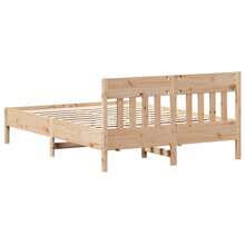 VidaXL Solid Wood Bed Without Mattress 140x190 Cm Pinewood - 棕色 - 查看 5