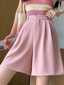 Tailored Bermuda Shorts Without Belt - Gringa Fashion - Pink - View 2