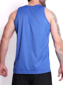 Men's Dry Fitness Tank Tops In Assorted Colors For Gym Training - Royal Blue - View 2