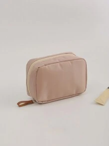 High Capacity Makeup Bag, Cosmetic Storage Pouch, Multi-Functional Toiletry Organizer For Commuting, Replenishing Makeup, Powder Compact Makeup Travel Toiletry Organizer Essentials Gifts Storage Zipper Accessories Nail