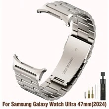 1 peça compatível com Samsung Galaxy Watch Ultra Band 47mm (2024), pulseira de metal de aço inoxidável de luxo para negócios, pulseiras Galaxy Watch Ultra 7 para homens e mulheres