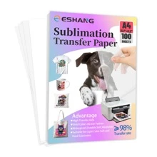 A4 Size 100 Sheets Sublimation Transfer Paper, 105G, 8.3*11.7 Inch Printable Sublimation Paper, Compatible With Inkjet Printers, DIY T-Shirts, Mugs And Other Light Color Soft/Hard Substances - White - View 1