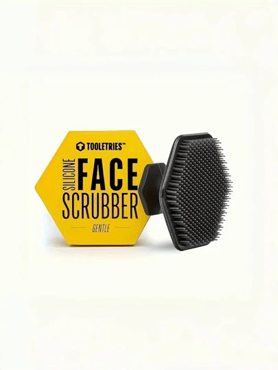 1pc Soft Silicone Face Scrub Brush - Gentle Exfoliating Face Cleansing Pad And Soft Massager - Unscented, Men's Bathroom And Shower Item Home Bathroom Decor Fall Decor Back To School