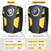 150 PSI Auto-Luftpumpe, Luftkompressor, Reifenfüller, tragbarer Luftkompressor, Luftpumpe für Autoreifen, LED-Licht, 12 V, tragbare Mini-Luftreifenpumpe mit Digitalanzeige für Auto, Motorrad, Fahrrad, Bälle