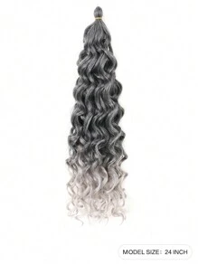 女士卷曲钩针发 GoGo 卷曲钩针发 天然黑色深波浪编织发 合成波西米亚钩针辫子水波钩针接发（18 英寸、24 英寸） - 彩色 - 查看 13
