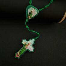 1 Stück handgefertigte katholische Halskette mit Anhänger, Kreuz, Medaille der Heiligen Jungfrau Maria, Schutz, Segen, katholischer Schmuck, Geschenkanhänger für Auto, Weihnachten, Halloween, für Männer und Frauen