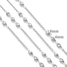 1m Stainless Steel Chain Accessories Stainless Steel Three-Dimensional Diamond Chain Leaf Chain Double Ring Love Chain Electroplated 18K Gold Bone Chain Chain Non-Fading Chain DIY Jewelry Accessories - Chain - View 12
