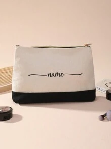 Customize Your Exclusive Name And Text, Light Canvas Waterproof Zipper For Opening Red Envelopes, Large Capacity Coin Wallet, Pen Case, Suitable For Shopping, Dating, Vacation, Travel, Festivals, Gatherings, Gifts, Suitable For Giving To Ladies, Mothers, Teachers, Nurses, Etc