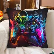 2 stuks, Gamepad-patroon korte pluche kussensloop (17,7 "X17,7"), kussensloop met thema, woondecoratie, kamerdecoratie, slaapkamerdecoratie, architecturale verzamelobjecten (exclusief kussensloop)