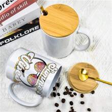 16 PACK 11OZ Sublimation Ceramic Coffee Mug White Blank Drinking Cups With Bamboo Lid, Stainless Steel Spoon - 白色 - 查看 2