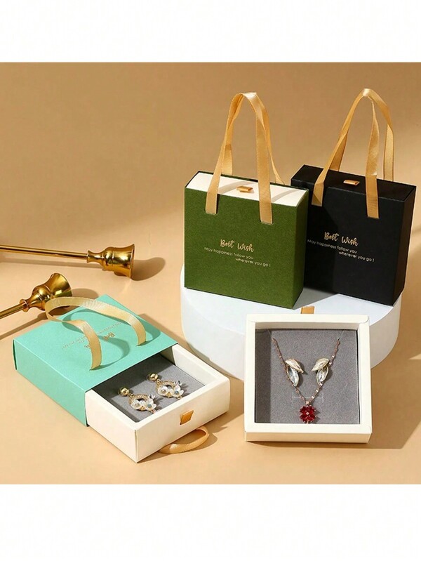 1pc Portable Jewelry Box With Drawers For Bracelets, Rings, Earrings, Necklaces, Jewelry Storage Box - Gift Packaging Box For Suitable For New Year Wedding Jewelry Storage Back To School