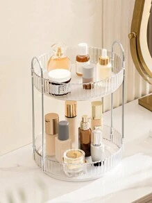 1PC Cosmetics Rotary Storage Rack, Vanity Bathroom Desktop Storage, Suitable For Dressing Table, Bathroom, Kitchen Placement, Rotating Makeup Organizer, 360° Rotating Skin Care Organizer, Bathroom Organizer - Multicolor - View 4