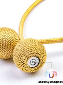 1 cái/2 cái/4 cái Dây buộc rèm cửa hình tròn tối giản từ tính, nhiều màu sắc và kích cỡ, thích hợp để cố định rèm cửa - Kiểu dây lúa mì - Xem 8