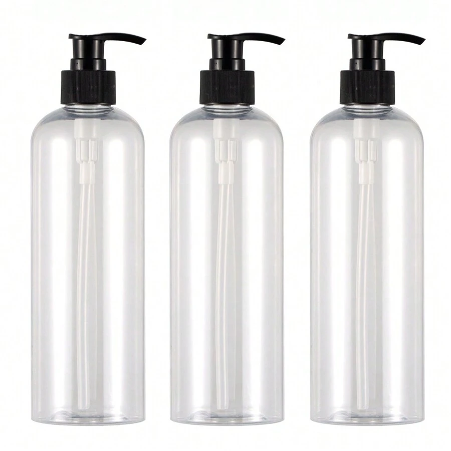 1pc/3pcs Travel Bottle,Dispensing Bottles With Pump Heads, Refillable Bottles, And Transparent Filling Bottles. Makeup Dispensers, Are Suitable For Allocate And Fill Shampoo, Lotion, Cosmetics, Conditioner, Etc. Available In 100ml / 120ml / 250ml.