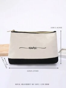Customize Your Exclusive Name And Text, Light Canvas Waterproof Zipper For Opening Red Envelopes, Large Capacity Coin Wallet, Pen Case, Suitable For Shopping, Dating, Vacation, Travel, Festivals, Gatherings, Gifts, Suitable For Giving To Ladies, Mothers, Teachers, Nurses, Etc