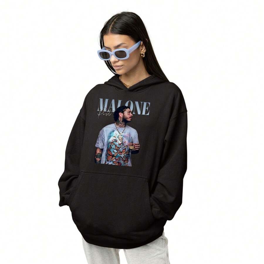 Custom Printed  American Rapper Sweatshirts - 黑色 - 查看 1