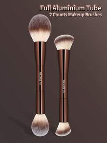 MAANGE 2pcs/3pcs Professional Dual-Head Facial Makeup Brush Set,Powder Brush,Blush Brush,Makeup Tools With Soft Fiber For Easy Carrying,Brush For Travel