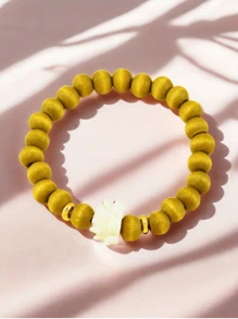 1 chiếc vòng tay hạt gỗ đàn hương phong cách Trung Hoa truyền thống với thiết kế hoa sen, phụ kiện cổ điển, quà tặng cho bạn gái - Nhiều màu - Xem 14