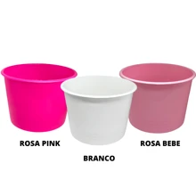 Kit 5 Popcorn Bucket Party Favors Decorative - 淺粉色 - 查看 4