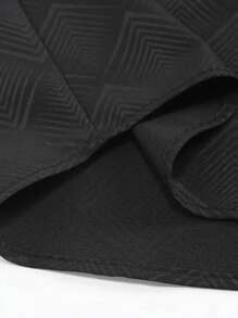 Camisa de manga larga con cuello de cuadros y botones de moda para hombres - Negro - Ver 5