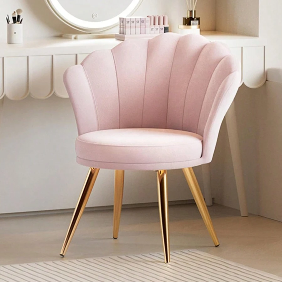 Nalupatio Velvet Accent Chair With Gold Metal Legs, Vanity Chair For Makeup Room, Upholstered Guest Chair For Living Room, Side Chair For Bedroom - Baby Pink - View 1