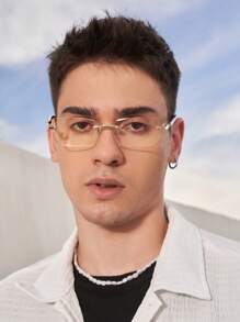 一副男士优雅便携精致韩版透明眼镜，适合办公室阅读、户外旅行、驾驶、露营等场合，也可作为装饰眼镜配件。 - 墨黑色 - 查看 6