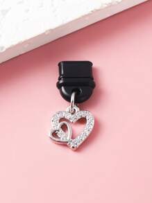 1pc Fashionable Luxury Heart-Shaped Phone Dust Plug, Suitable For Android Type-C And Compatible With IPhone Lightning Interface - Multicolor - View 4