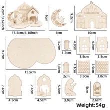 1 件全新设计开斋节穆城堡拼图装饰，木制工艺品中东斋月装饰，手工制作 3D DIY 组装