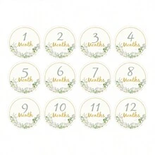 12pcs/Set Month Sticker Card For Newborn, Milestone Blanket Photography Background, For Pregnant Womenbaby Shower Family Decorations Gifts Baby Shower Easter Gift Sthings For Girls/Boys