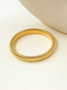 1-5pcs Fashion Punk Snake Skeleton Style Elastic Bangle Bracelets, Stainless Steel Unisex Wrist Cuff Accessories - Bracelet 10mm Wide - View 11