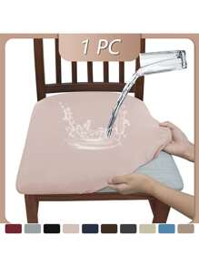 1pc Chair Cover Milk Silk Elastic Waterproof Bench Cover Hotel Restaurant Table Chair Cover