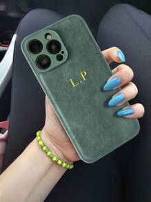 鳄鱼手机壳定制个性化名字手机壳适用于 iPhone 11/12/13/14/15/16 Pro Max Plus 奢华韩国柔软绒面革 3D DIY 雕刻字母首字母名字保护套 11 12 13 14 15 16 Pro Max 防震外壳节日礼物送给情侣朋友家人自己 - 灰色 - 查看 3