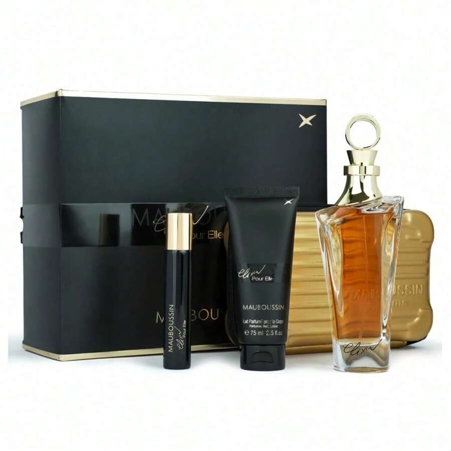 Elixir Pour Elle Women's Perfume Set (100ml Eau De Parfum, 90ml Perfumed Body Lotion, 20ml Travel Spray + Mauboussin Parfums Shoulder Bag) - 沒有任何 - 查看 1