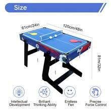 Steady Combo Game Table, Hockey Table, Soccer Foosball Table, Pool Table, Table Tennis Table - Red - View 7