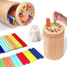 Juguetes Montessori para niños de 1 a 3 años, palitos de colores de madera para clasificar colores, juguetes de aprendizaje para niños pequeños, juego de emparejamiento sensorial para bebés, regalos para niños y niñas