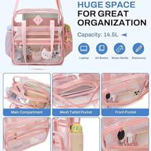 PIG PIG GIRL 12" Stylish PVC Clear Bag With Detachable Shoulder Strap, Waterproof And Sturdy, Suitable For Stadium Events, Concert Clear Bags, Places Requiring Security Inspection - Camping, Cruise/Vacation Must-Have, Anniversary Gift