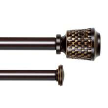 ETeckram 5/8" Window Double  Curtain Rod With Vieve Finials --28''- 48'', 48"-84", 84"-120" (Pewter, Gold, Weathered White,Bronze Gold) - Vàng đồng - Xem 2