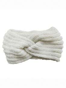 1pc Solid Color Knit Wide & Thick Autumn/Winter Knitted Headband For Women