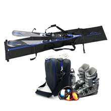 Padded Ski Bag And Boot Bag 2-Piece Set - Thick-Padded Ski And Boot Bag Combo - Black/Blue - View 2