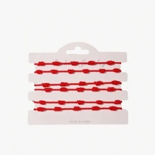 2pcs New Year & Christmas Couples/Friends Lucky Red Braided Adjustable Bracelet Set