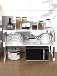 1 szt. 1/2 warstw elastyczny pionowy stojak do przechowywania, rama nośna ze stali nierdzewnej, panel plastikowy, regulowany rozmiar długości, nadaje się do przechowywania w kuchni, przechowywania w domu, przechowywania w akademiku, przechowywania przyborów kuchennych, dekoracji pokoju, nadaje się do kuchni, restauracji, imprezy, kempingu, spotkania, prezentu dla przyjaciół, prezentu dla rodziny