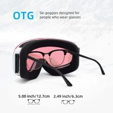JetBlaze Gafas de esquí, gafas de esquí para hombres y mujeres, gafas para usuarios de gafas, gafas de snowboard para adultos, OTG, UV400, compatibles con casco protector, lente esférica antivaho, lente reflectante