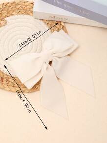 1pc Fashionable White Bow Hair Clip, Large Size Hair Accessories Suitable For Daily Wear And Christmas Claw Clips Hair Claws Hair Barrettes