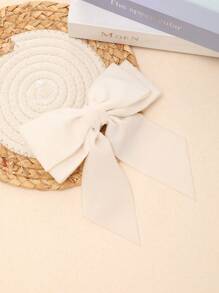 1pc Fashionable White Bow Hair Clip, Large Size Hair Accessories Suitable For Daily Wear And Christmas Claw Clips Hair Claws Hair Barrettes