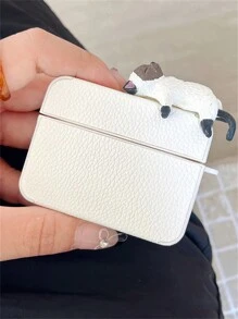 Cute Cartoon 3D Cat Headphone Case Compatible With Airpods 1 2 3 Pro 2 Stylish Litchi Pattern Protective Back Cover